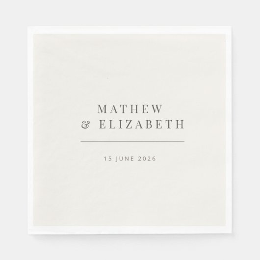 Minimalist Wedding  | Warm White Servet (Voorkant)