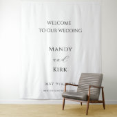 Minimalist Wedding Welcome Sign Backdrop Banner Wandkleed (In situ)