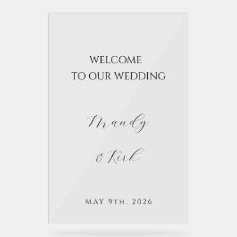Minimalist Wedding Welcome Sign | Custom Modern  Acryl Bord