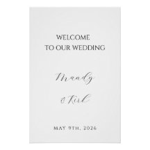 Minimalist Wedding Welcome Sign | Custom Modern 