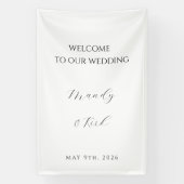 Minimalist Wedding Welcome Sign | Custom Modern  Spandoek (Verticaal)