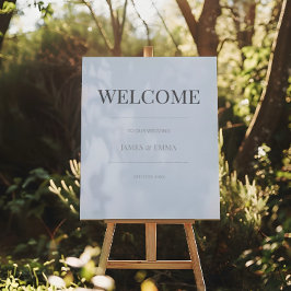Minimalist Wedding Welcome Sign | Dusky Blue Poster