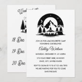 Minimalist Weekend Camping Bachelorette Party Kaart (Voorkant / Achterkant)