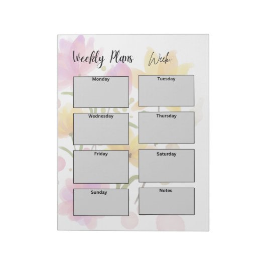 minimalist weekly plans notitieblok (Linkerzijde)