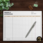 Minimalist Weekly Spending Tracker Notitieblok
