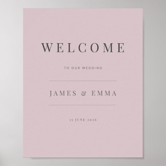 Minimalist Welcome Sign | Dusky Rose Poster (Voorkant)