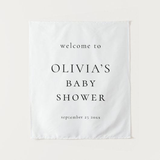 Minimalist Welcome to Baby Shower Fabric Sign Wandkleed (Voorkant)