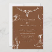 Minimalist Western Rustic Country Photo Wedding Kaart (Voorkant)