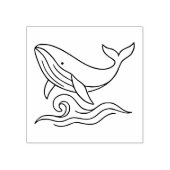 Minimalist Whale Line Art – Ocean Animal Rubberstempel (Afrduk)