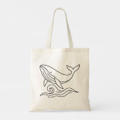 Minimalist Whale Line Art – Ocean Animal  Tote Bag (Achterkant)