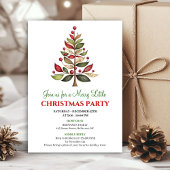 Minimalist whimsical Christmas tree holiday invite Kaart