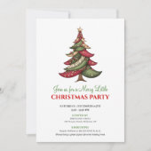 Minimalist whimsical Christmas tree holiday invite Kaart (Voorkant)