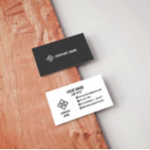 Minimalist White and Black Professional Business C Visitekaartje