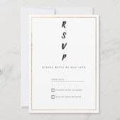 Minimalist white and gold typography RSVP Kaart (Voorkant)