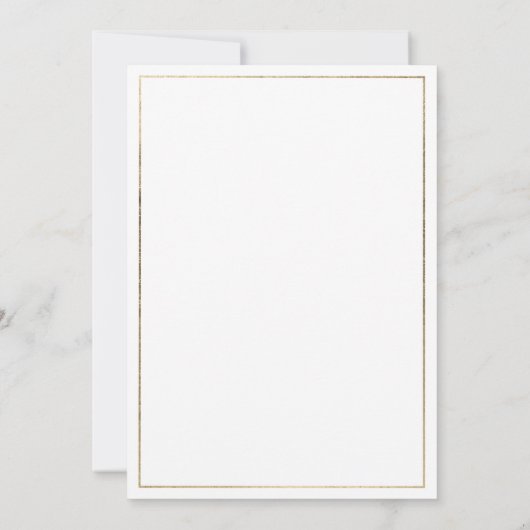 Minimalist white and gold typography Wedding Kaart (Achterkant)