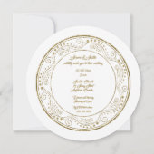Minimalist White and Gold Wedding Invitation Kaart (Achterkant)