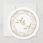 Minimalist White and Gold Wedding Invitation Kaart (Voorkant)