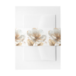 Minimalist White and Gold Wedding  Uitnodigingen Wikkel