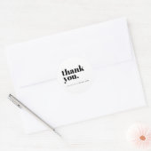 Minimalist White Business Customer Thank You Ronde Sticker (Envelop)
