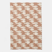 Minimalist white ceramic vases on a brown theedoek (Verticaal)