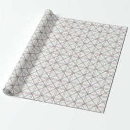 Minimalist White Christmas Geometric Plaid Cadeaupapier