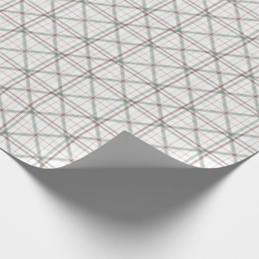 Minimalist White Christmas Geometric Plaid Cadeaupapier (Hoek)