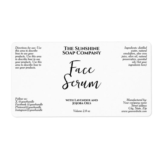 Minimalist White Dropper Bottle Label (Voorkant)