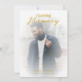 Minimalist White Gradient Overlay Photo Funeral Kaart (Voorkant)