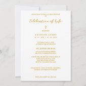 Minimalist White Gradient Overlay Photo Funeral Kaart (Achterkant)