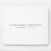 Minimalist White Lawyer Professional Muismat (Voorkant)