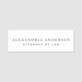 Minimalist White Lawyer Professional Naamplaatje
