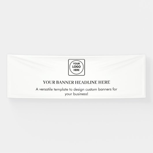 Minimalist White Modern Business Logo Display Spandoek (Horizontaal)