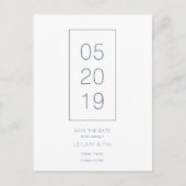 Minimalist White & Navy Save the Date Briefkaart (Voorkant)
