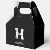 MINIMALIST WHITE ONE LETTER MONOGRAM NAME BLACK  BEDANKDOOSJES (Achterkant)