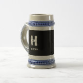 MINIMALIST WHITE ONE LETTER MONOGRAM NAME BLACK BIERPUL (Voorkant links)