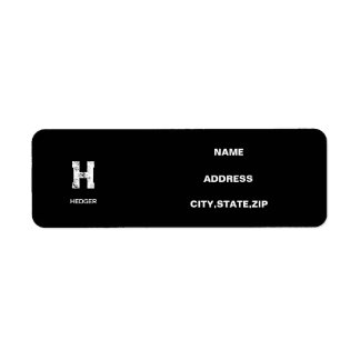 MINIMALIST WHITE ONE LETTER MONOGRAM NAME BLACK ETIKET