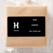 MINIMALIST WHITE ONE LETTER MONOGRAM NAME BLACK ETIKET (Insitu)