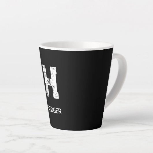 MINIMALIST WHITE ONE LETTER MONOGRAM NAME BLACK LATTE MOK (Rechterhoek)