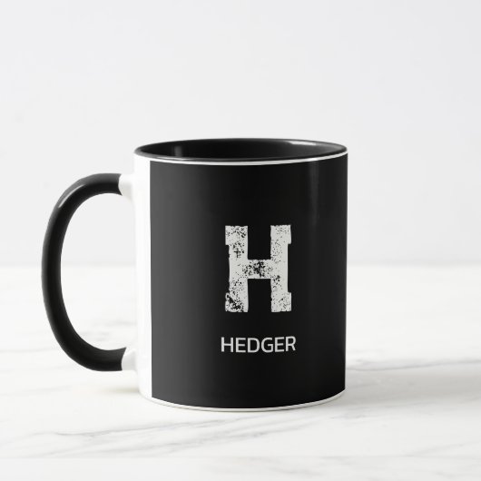 MINIMALIST WHITE ONE LETTER MONOGRAM NAME BLACK MOK (Links)