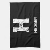 MINIMALIST WHITE ONE LETTER MONOGRAM NAME BLACK  THEEDOEK (Verticaal)
