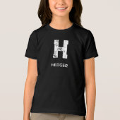 MINIMALIST WHITE ONE LETTER MONOGRAM NAME BLACK Tri-Blend SHIRT (Voorkant)