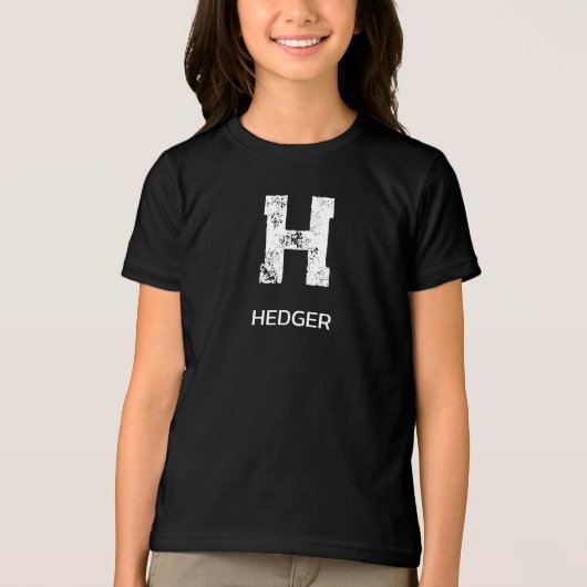 MINIMALIST WHITE ONE LETTER MONOGRAM NAME BLACK Tri-Blend SHIRT (Voorkant)