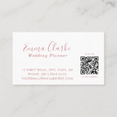 Minimalist White Pink Scan Code Business Card Visitekaartje (Achterkant)