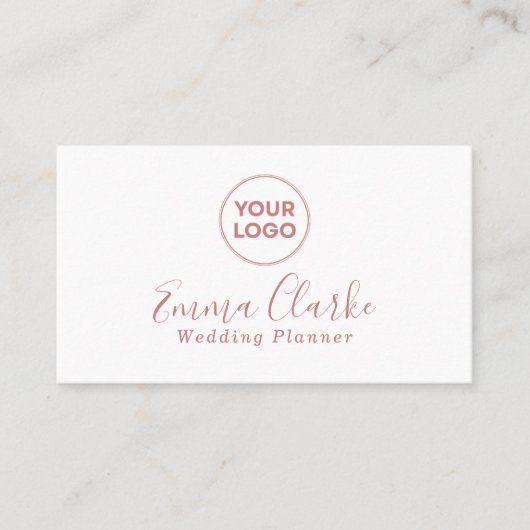 Minimalist White Pink Scan Code Business Card Visitekaartje (Voorkant)