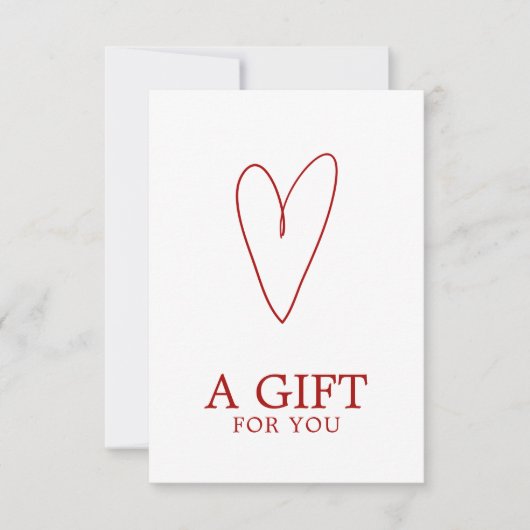 Minimalist White Red Heart Playful Warm  (Voorkant)