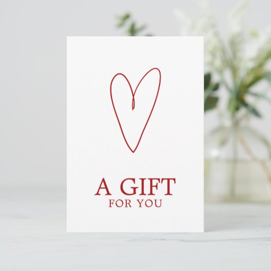 Minimalist White Red Heart Playful Warm  (Staand voorkant)