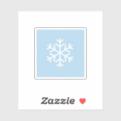 Minimalist White Snowflake on Pastel Blue Winter  Sticker (Vel)