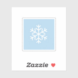 Minimalist White Snowflake on Pastel Blue Winter  Sticker