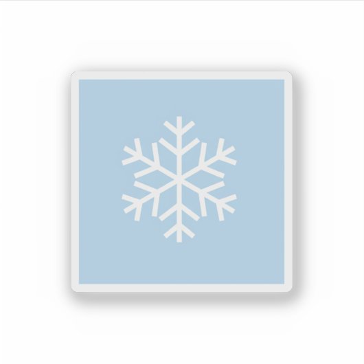 Minimalist White Snowflake on Pastel Blue Winter  Sticker (Voorkant)