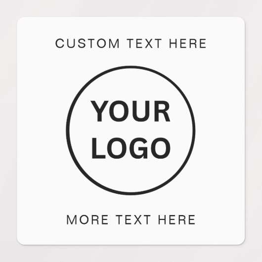 Minimalist White Square Custom Business Logo  Labels (Design 1)